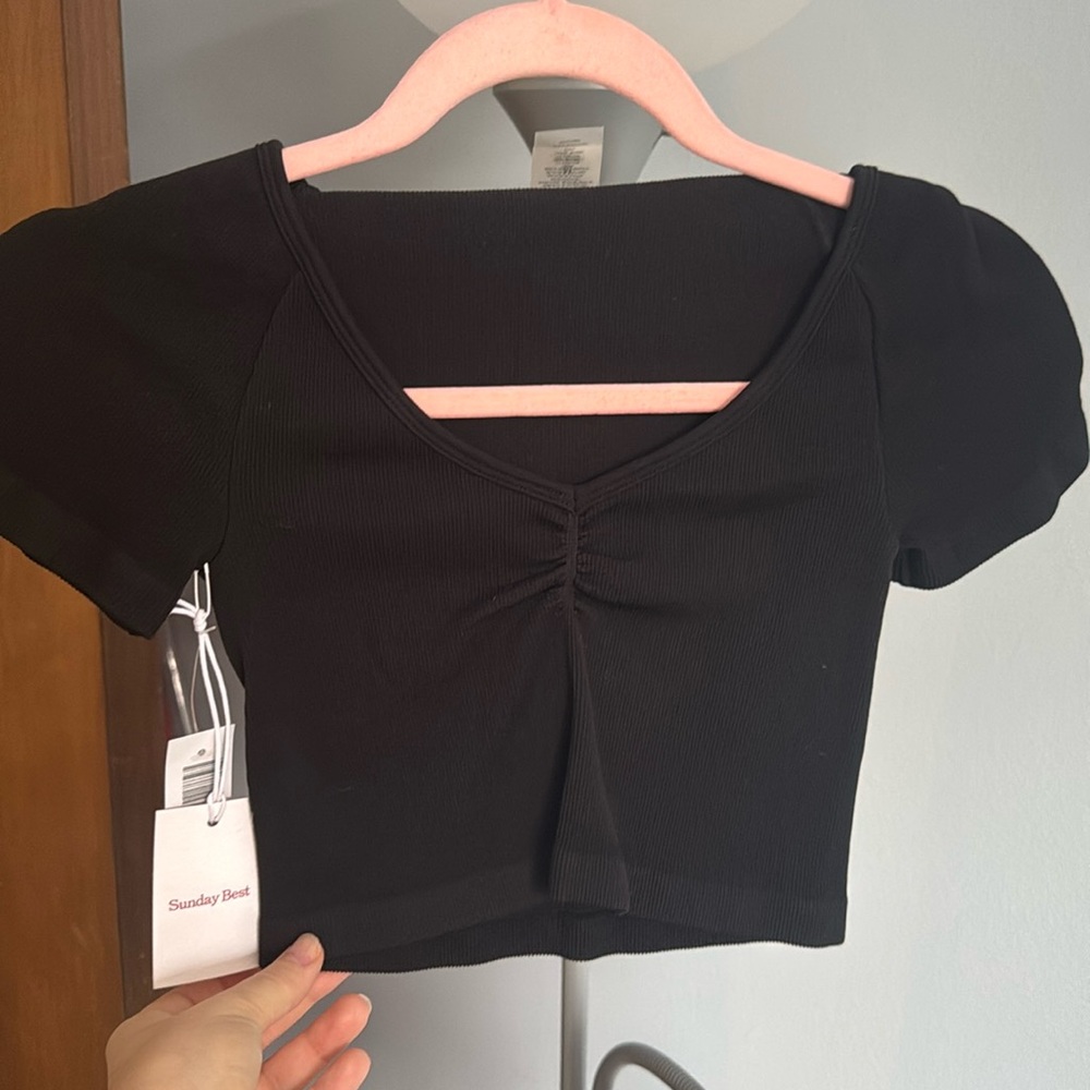 Black crop top from Sunday best